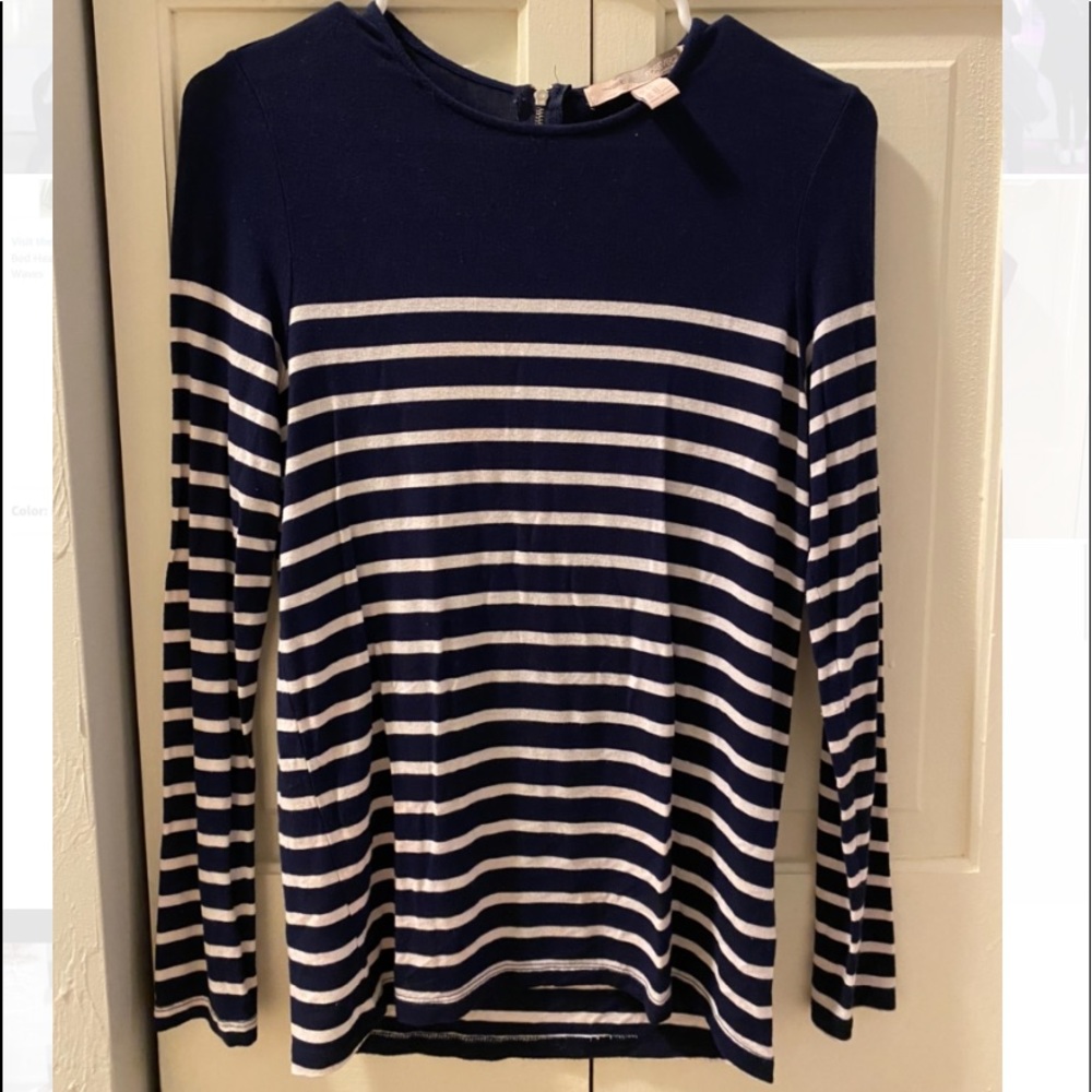 Navy/white striped long-sleeve